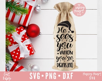 Christmas Wine Bag SVG, Wine Bag svg, Christmas Wine Bag svg, Wine svg, png, dxf instant download, Wine Sayings SVG, Wine Bag svg, Wine svg