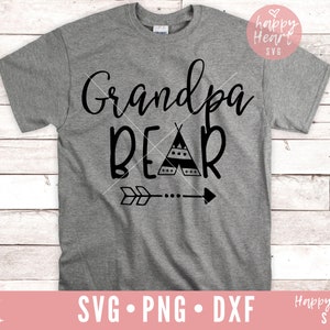 Grand-père Bear SVG, Grand-père svg, dxf, png téléchargement instantané, Bear SVG, Bear famille svg, papa ours SVG, Papa Bear svg, Grandpa Bear Shirt svg