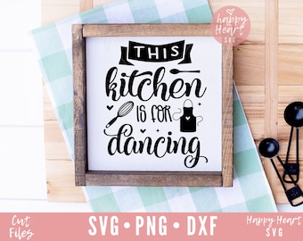 Esta cocina es para bailar SVG, svg de cocina, svg de signo de cocina, svg de la cita de la cocina, dxf, descarga instantánea png, cocina diciendo svg, cocina