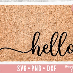 Hola SVG, Doormat svg, Bienvenido svg, dxf, png descarga instantánea, señal de puerta principal SVG, Saludo SVG, decoración del hogar svg, Signo rústico svg, Inicio svg