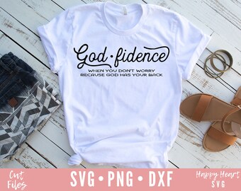Godfidence svg, Faith svg, Christian svg, Faith Quote SVG, dxf,png descarga instantánea, Verso bíblico svg, Religious svg, Bible Saying svg, Jesus Jesus