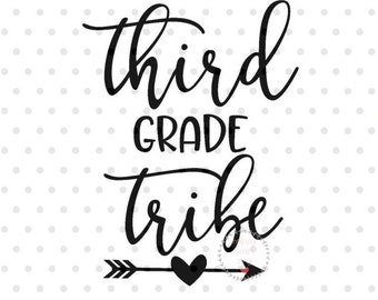 Third Grade Tribe SVG, School Clipart (Digital Download)