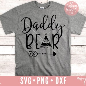 Daddy bear SVG, Papa Bear svg, dxf et png téléchargement instantané, ours SVG pour Cricut et Silhouette, ours svg famille, papa ours SVG fichier