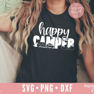 Happy Camper SVG, Camping svg, Travel svg, Camping Quote svg, dxf e png immediato download, Camping life svg, Camplife svg, Esplora svg