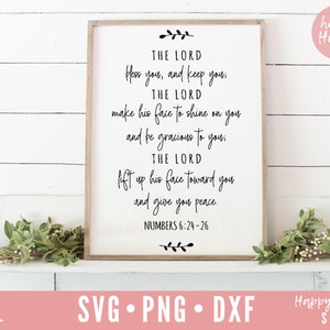 Der Herr segne dich und halte dich SVG, Christian Svg, Dxf und Png sofortigen Download, spirituelle SVG, Bibel Vers Svg, Schrift Svg, Glauben Svg