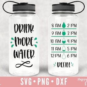 Buvez plus d’eau SVG, bouteille d’eau svg et dxf téléchargement instantané, traqueur de l’eau SVG, suivi de bouteille d’eau SVG, prise d’eau svg, eau de bouteille