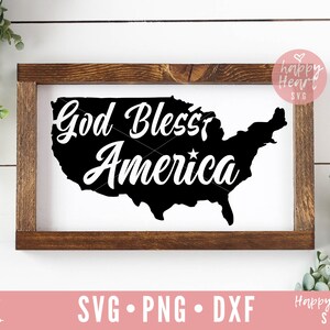 God Bless America svg, Patriotic svg, Fourth of July SVG, USA map svg, dxf, png instant download, 4th of July svg, Stars And Stripes svg