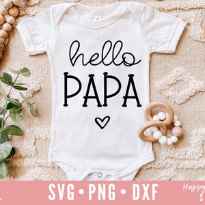 Hallo Papa Svg, Schwangerschaft Ankündigung Svg, Baby Ankündigung Svg, Dxf, Png sofortiger Download, bald Svg, Hallo Opa SVG, Papa Svg
