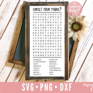 Forget Your Phone svg, Bathroom Word Search svg, Bathroom Sign SVG, Bathroom svg, dxf,png instant download, Bathroom Quote SVG, Restroom svg