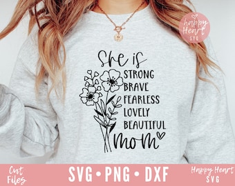 She Is Mom SVG, Mom Life svg, Mother's Day SVG, Mom Quote svg, Mom Shirt SVG svg, dxf png instant download, Mom Saying svg, Mother svg, Mom