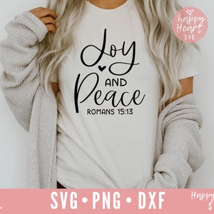 Alegría y paz svg, Christian svg, Scripture svg, Bible Quote svg, Faith svg, Faith over Fear SVG, dxf, png instant download, Bible Verse svg