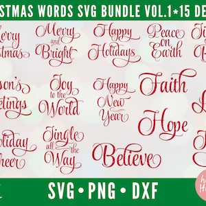 Christmas Bundle, Christmas SVG Bundle, Christmas Sign Bundle, Christmas svg, dxf, png instant download, Christmas Words Bundle, Holiday svg