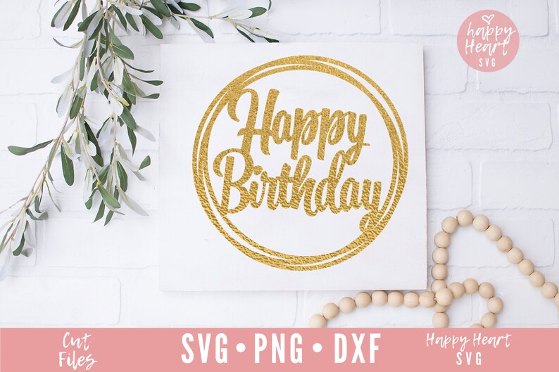 Download Happy Birthday Cake Topper SVG Cake Topper svg Happy | Etsy