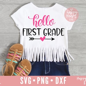 Hello First Grade SVG, First Day Of School SVG, Back to school svg, School SVG, dxf, png instant download, First Grade svg, Grade One svg