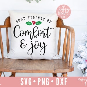 Buenas nuevas de confort y alegría svg, Navidad svg, dxf, png descarga instantánea, cita de Navidad svg, Navidad diciendo svg, signo de Navidad svg