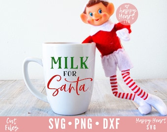 サンタさんへのミルク SVG、サンタさんへのクッキー SVG、クリスマス SVG、DXF および PNG の即時ダウンロード、クリスマスの引用 SVG、ミルクとクッキー SVG、サンタ SVG