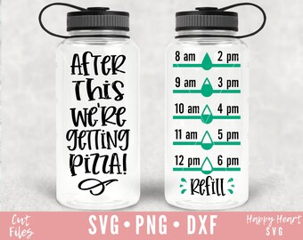 Water Tracker SVG, Butelka wody SVG, natychmiastowe pobieranie pliku dxf, Śledzenie butelki wody SVG, Wypij wodę SVG, Zabawna butelka wody SVG, Fitness