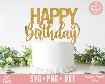 Cake Topper svg, Happy Birthday svg, Birthday Cake Topper SVG, Verjaardag svg, dxf en png instant download, Happy Birthday Cake Topper svg
