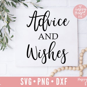 Rat und Wünsche svg, Hochzeitsschild svg, Karten und Wünsche svg, Wedding SVG Datei, Wedding Sign svg, dxf, png instant download, Wedding svg