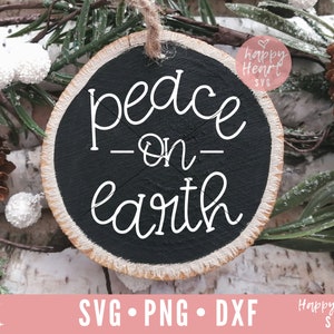 Pace sulla Terra SVG, Natale svg, Natale Ornament svg, Natale svg, dxf, png download istantaneo, Parole di Natale svg, Natale Round