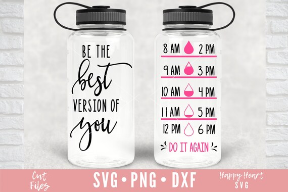 Water Tracker SVG: Motivational Water Bottle Decal (Digital Download)