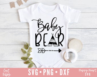 Baby Bear SVG, baby svg, dxf, png instant download, bear SVG, bear family svg, baby bear SVG file, Baby Quote svg, Newborn svg, Hello World