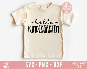 Hello Kindergarten svg, Kindergarten svg, First Day Of School SVG, Back To School svg, School SVG, dxf, png instant download,  Kinder svg