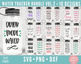 Water Tracker Bundle, Water Tracker SVG, Water Bottle svg, dxf instant download, Water Tracker SVG Bundle, Drink More Water svg, Fitness svg