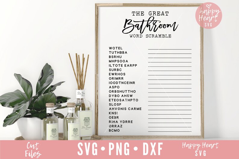 Bathroom Word Scramble Svg Your Phone Svg Bathroom Etsy