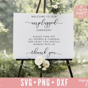 Welcome To Our Unplugged Ceremony svg, Wedding svg, Wedding Sign SVG, Welcome To Our Wedding svg, dxf, png instant download, Welcome Sign svg
