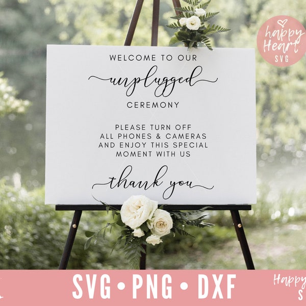 Welcome To Our Unplugged Ceremony svg, Wedding svg, Wedding Sign SVG, Welcome To Our Wedding svg, dxf,png instant download, Welcome Sign svg