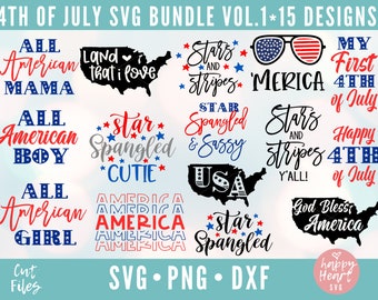 4th of July SVG Bundle, 4th Of July Bundle, 4th of July SVG, Patriotic svg, dxf, png instant download, Independence Day SVG, Fourth of July