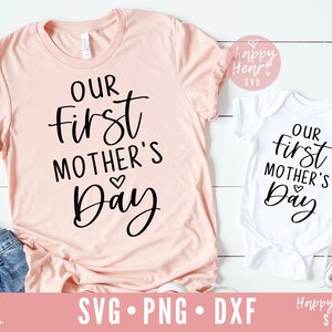 Nosso Primeiro Dia das Mães svg, Dia das Mães svg, Primeiro Dia das Mães svg, Mamãe e Eu svg, Mom Life svg, dxf, png download instantâneo, Blessed Mama