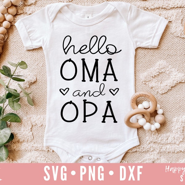 Hello Oma And Opa svg, Pregnancy Announcement svg, Baby Announcement svg, Pregnant svg, dxf, png instant download, Coming Soon svg, Oma svg