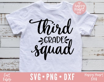 Third Grade Squad SVG, Back to School Cut File (Digital Download)