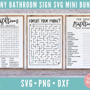 Bathroom Bundle, Bathroom SVG Bundle, Bathroom Sign Bundle, Bathroom svg, dxf, png instant download, Bathroom Word Search svg, Bathroom Sign