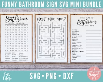 Bathroom Bundle, Bathroom SVG Bundle, Bathroom Sign Bundle, Bathroom svg, dxf, png instant download, Bathroom Word Search svg, Bathroom Sign