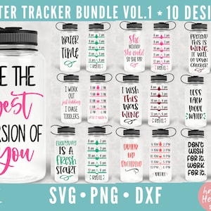 Water Tracker Bundle, Water Tracker SVG, Water Bottle svg, dxf téléchargement instantané, Water Tracker SVG Bundle, Drink Your Water svg, Fitness svg