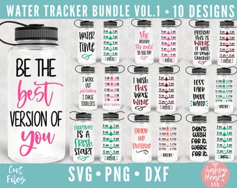 Water Tracker Bundle, Water Tracker SVG, Water Bottle svg, dxf instant download, Water Tracker SVG Bundle, Drink Your Water svg, Fitness svg