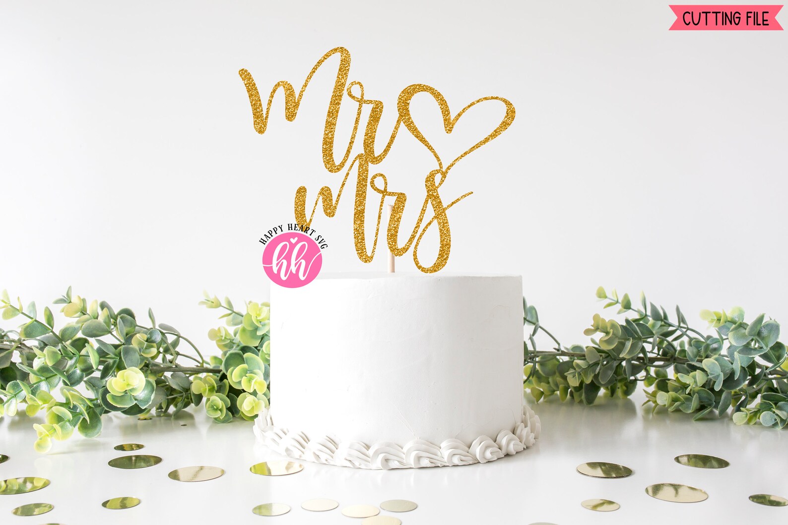 Mr and Mrs Cake Topper svg Cake Topper svg Wedding Cake Etsy