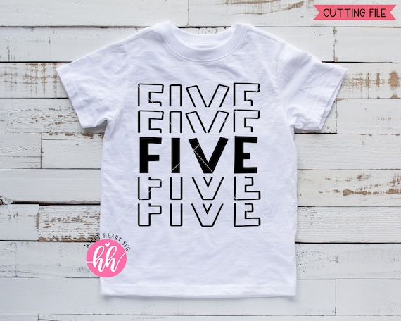 Fifth Birthday SVG, Five Years Old, Boy Shirt Design (Digital Download)