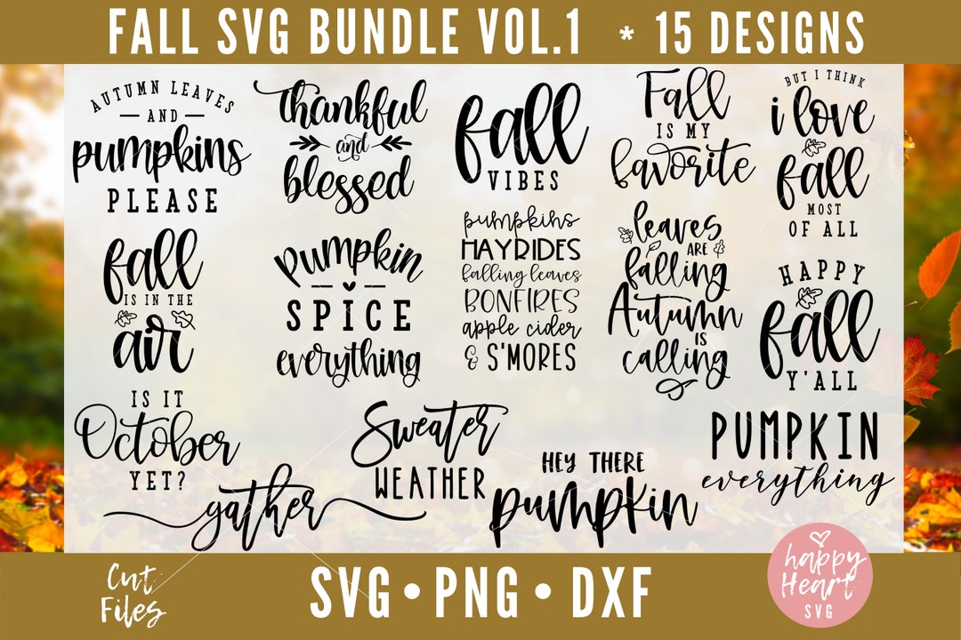 Fall Bundle, Fall SVG Bundle, Fall Sign Bundle, Fall Svg, Dxf, Png ...