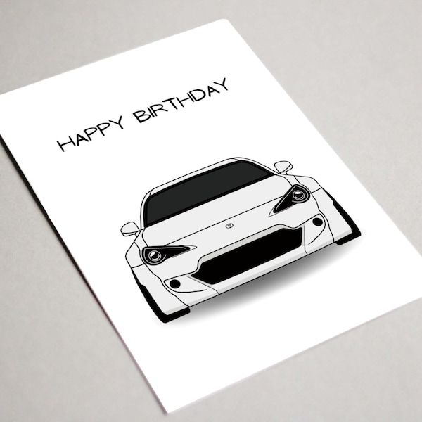 Toyota 86 Printable Card, Toyota Happy Birthday, Toyota 86 Card, 86 BRZ FRS Birthday Card, Car Lover Card, Car Birthday Card