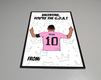 Saint-Valentin Messi, carte imprimable, Saint-Valentin, tu es le plus grand de tous les temps, chèvre, carte de football Saint-Valentin, Coupe du monde Messi, enfants MAIMI