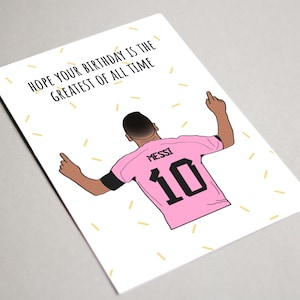 Cartão de aniversário de Messi, Cartão para impressão, Espero que seu aniversário seja o melhor de todos os tempos, CABRA, Cartão de futebol, Messi, Miami FC, Inter Miami