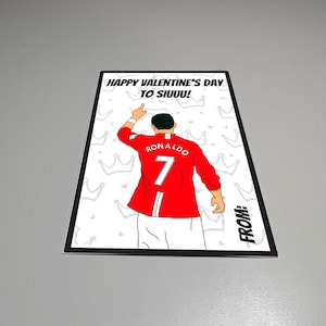 Ronaldo Valentine Card, Tarjeta imprimible, Cristiano Ronaldo Valentine Imprimible, Tarjeta de fútbol, Tarjeta de San Valentín de fútbol a SIUUU