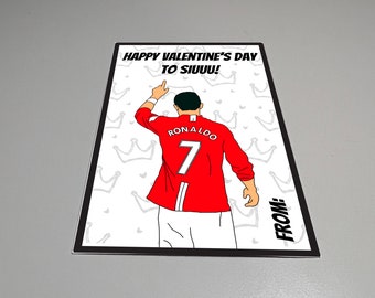 Ronaldo Valentine Card, carte imprimable, Cristiano Ronaldo Valentine imprimable, carte de football, carte Football Valentines à SIUUU