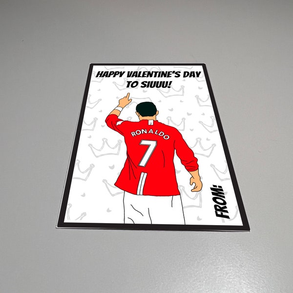 Ronaldo Valentine Card, Printable Card, Cristiano Ronaldo Valentine Printable, Soccer card, Football Valentines card to SIUUU