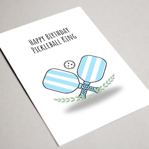 Joyeux anniversaire Roi du pickleball - carte imprimable - carte d'anniversaire de pickleball - carte d'anniversaire pour amateur de pickleball - téléchargement immédiat