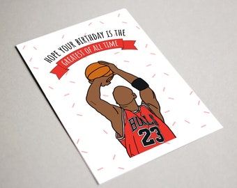 Carte de téléchargement imprimable Michael Jordan, j'espère que votre anniversaire est le plus grand de tous les temps carte de voeux carte d'anniversaire, chèvre, Chicago Bulls